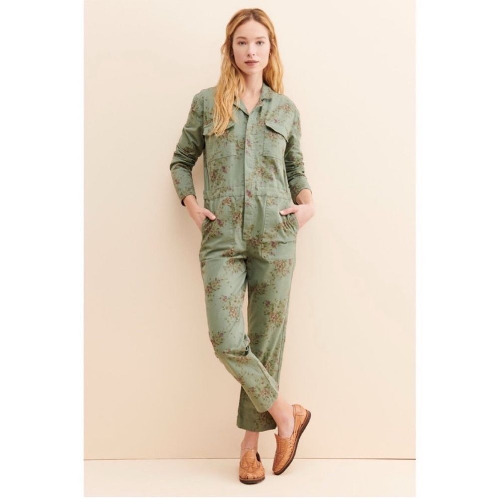 Driftwood Carley Green Floral Jumpsuit
